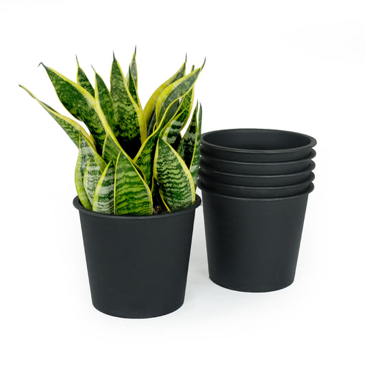 5' Round Nursery Plant Pot - Garden Plastic Pots with Drainage (5-Pack)