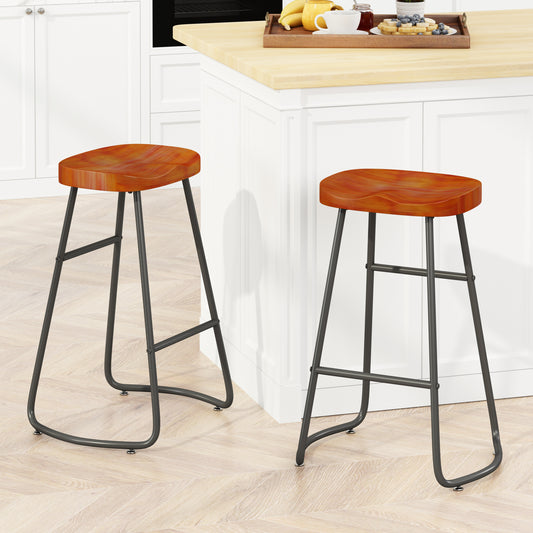 29.52' Stylish and Minimalist Bar Stools Set of 2, Counter Height Bar Stools, for Kitchen Island, Coffee Shop, Bar, Home Balcony, Brown