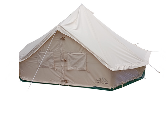 SAM&HAIBEI Canvas Tent Bell Tent Glamping, 4 Seasons Yurt Tent for Camping, 4M/5M Cotton Canvas Tent for Family Camping, Outdoor Hunting, or Party (13ft-16.5ft). Durable, Spacious, and Versatile.