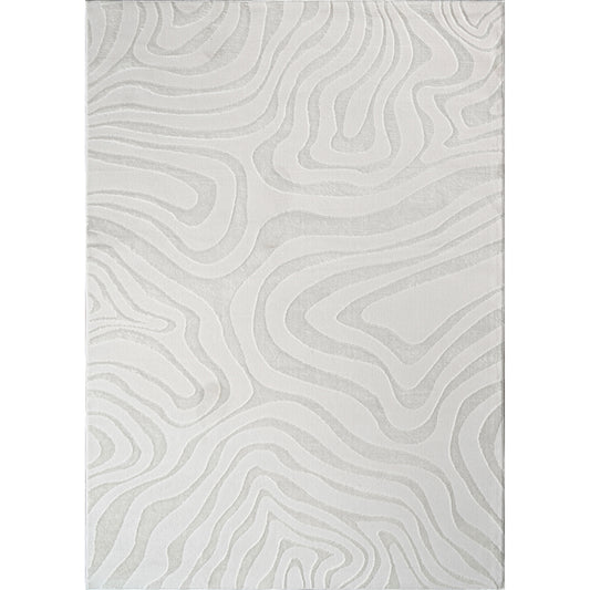 'Ava' Luxury Area Rug in Cream Abstract Design