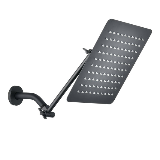 10' Square Rainfall & High Pressure Stainless Steel Bath Shower head  Matte Black