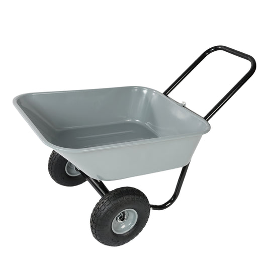 Two-wheeled cart, garden cart, 10-inch pneumatic wheels(gray)