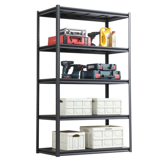 5 Tier Heavy Duty Metal Storage Shelves ,Easy to Assemble ,Adjustable ,Storage Shelves for Basements, Garages and Kitchen, 78 'H*47.2'W*23.6 'D