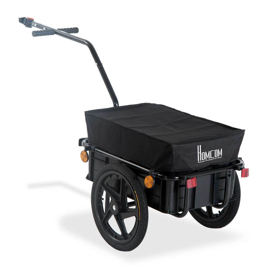 Aosom Bicycle Cargo Trailer with Removable Box and Waterproof Cover, Bike Wagon Trailer with Two 16in Wheels