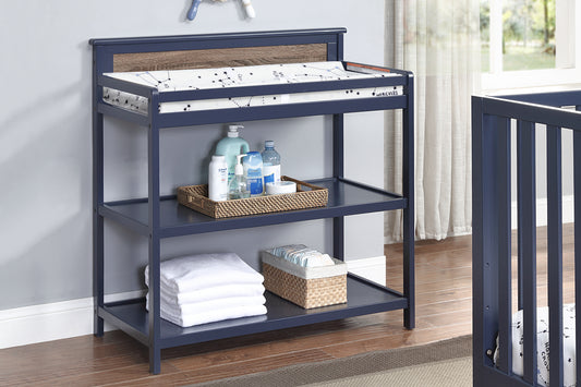 Connelly Changing Table Midnight Blue/Vintage Walnut