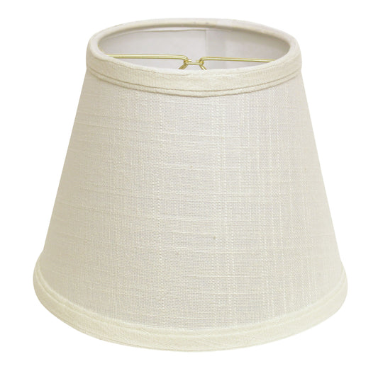 Empire Hardback Lampshade with Bulb Clip, White Fabric Lampshade for Table Lamps, Natural Linen, 5' Top x 8' Bottom x 6.5' Height