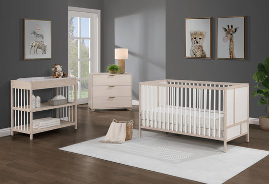 Pixie Finn 3-in-1 Crib in Washed Natural/White