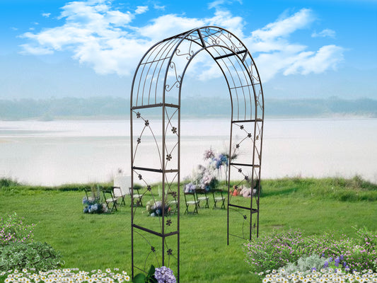 Metal Garden Arch Garden Arbor Trellis Climbing Plants Support  Arch Outdoor Arch Wedding Arch Party Events Archway Black