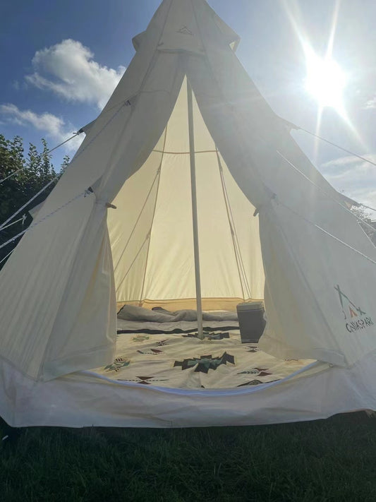 SAM&HAIBEI Bell Tent 4 Season 9.85ft  Glamping Tent, Hot Tent,Ideal for Family Camping, Hiking,Canvas Tent with Aluminum Pole. Support Camouflage Fabric Customization